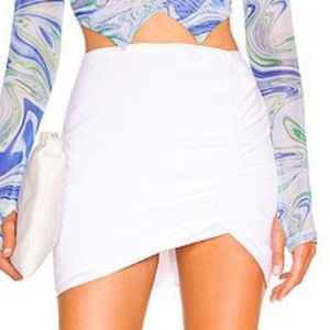 superdown | Revolve Maya Ruched Mini Skirt in White | small